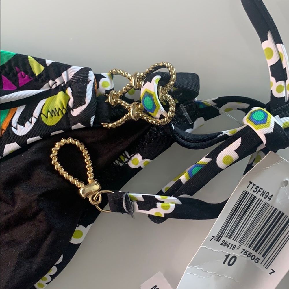 Nwt Trina Turk String Bikini Bottom Gold Accents - image 6